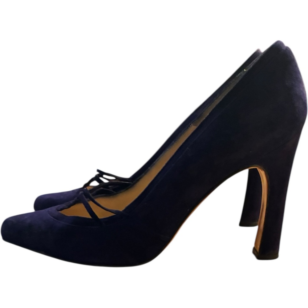 Todd Oldham Vintage Deep Purple Strappy Heels Size 38.5 US 8